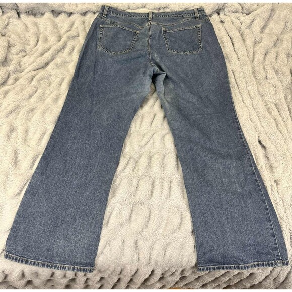 Lands' End Jeans Women 18 Straight Leg High Rise Stretch Blue Denim Western Work - Picture 2 of 8